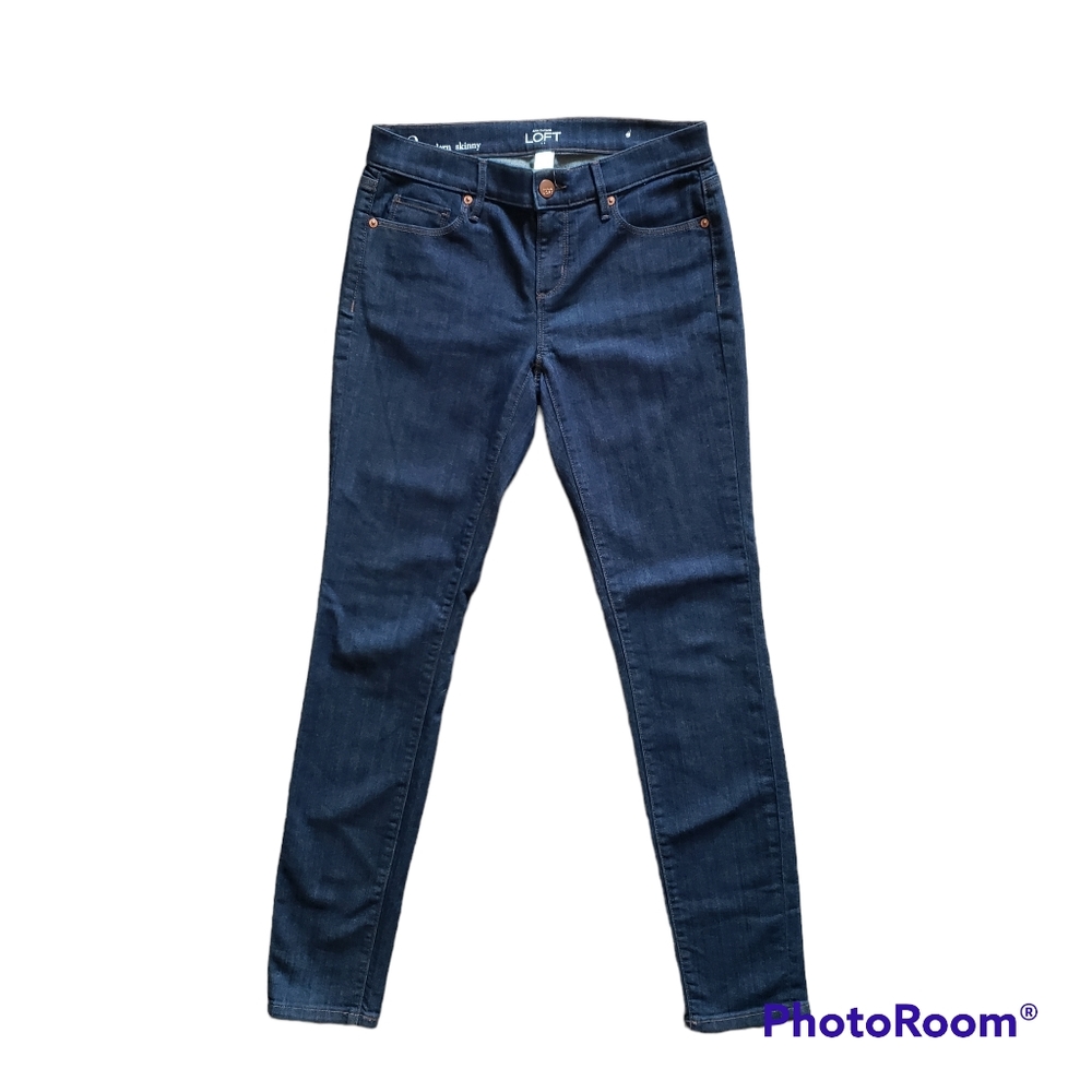 LOFT Womens Modern Skinny Mid Rise Dark Wash Jeans in Size 2
